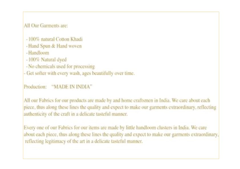 Natural dyed Khadi apparel — look 02